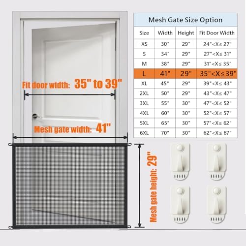 2-Pack Dog Gate for Stairs Pet Gates for The House: Dogs Screen Mesh Gate for - Image 3
