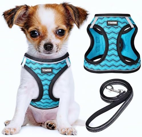 No Pull Dog Puppy Harness and Leash Set Reflective Mesh Vest Small by YIMEIS