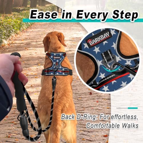BARKBAY Dog Harness for Medium Sized Dog No Pull Mesh 2 Clips Dog Vest - Image 3