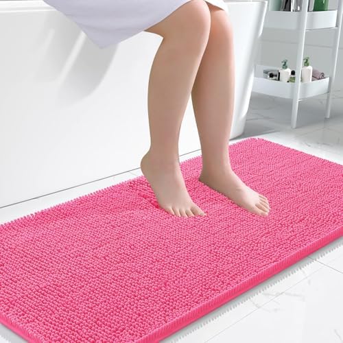 OLANLY Bathroom Runner Rugs 47x24, Extra Soft Absorbent Chenille Bath Rugs by OLANLY