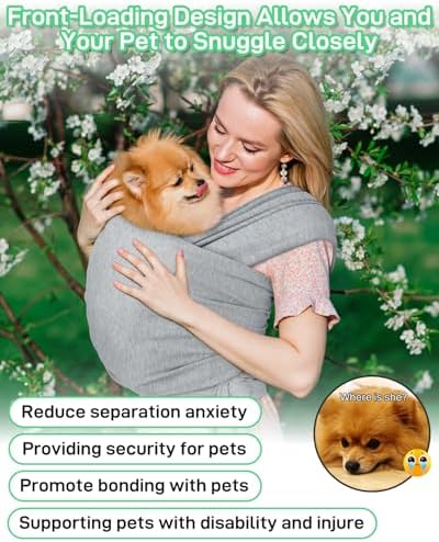 Dog Sling Swaddle Carrier for Small Dog, Cat Front Carriers for Small Pet up to - Image 5