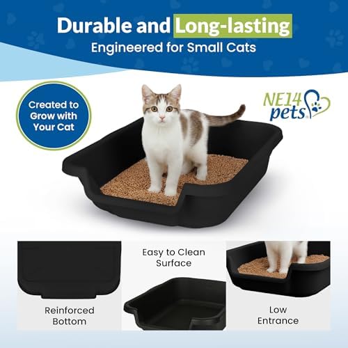 KittyGoHere Senior Cat Litter Box, Small Pan, 2 Pack Black - Image 5