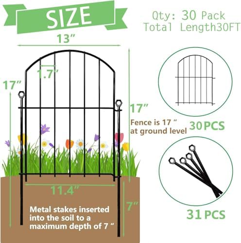 Decorative Garden Fence, 17in x 30ft No Dig Fence - Image 2