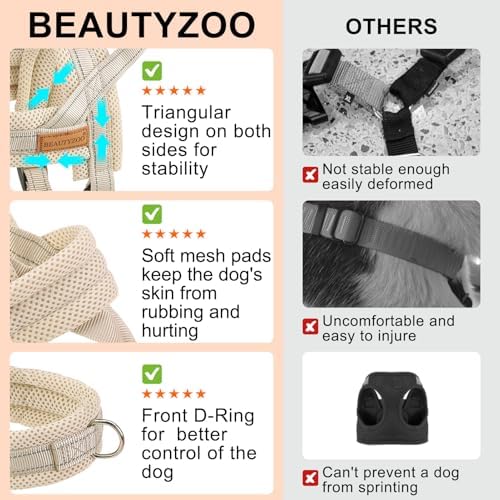 BEAUTYZOO Dog Harness for Large Dogs, No Pull Step in Pet Vest and Leash Set - Image 4