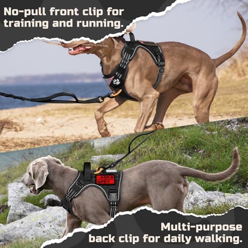 rabbitgoo Tactical Dog Harness for Medium, No Pull Military Service Vest - Image 6