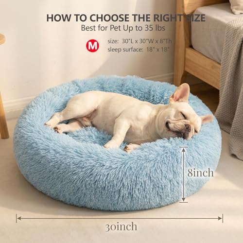 nononfish Cozy Small Dog Bed, Soft Donut Calming Pet Bed - Image 3