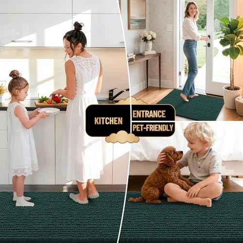 OLANLY Thick Chenille Large Bathroom Rugs Mats 70x46 - Image 6