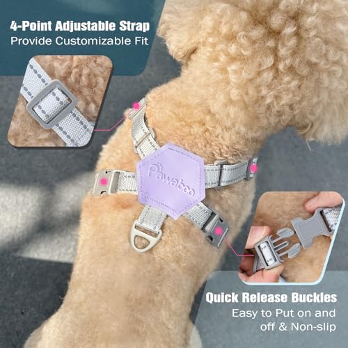 Pawaboo Small Dog Harness and Leash Set, Puppy Harness X-Frame Adjustable - Image 4