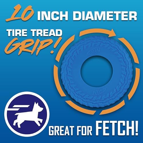 Nerf Dog Tire Flyer Outdoor Dog Toy, 10 Inch Flying Disc Dog Fetch Toy - Image 3