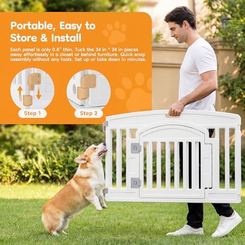 NEWBULIG Dog Playpen 6-Panel, 24IN Puppy Playpen, Stable Dog Play Pen - Image 5