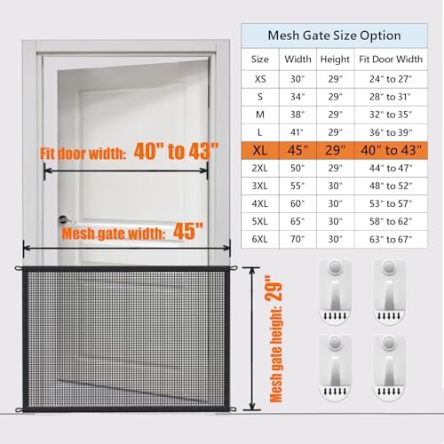 Cupount Dog Screen Mesh Gate for House, Stairs and Doorways, 29 x 45 in - Image 3