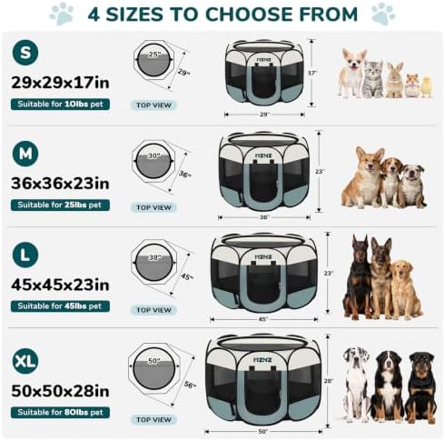 Dog Cat Playpen, Portable Puppy Pet Crate Indoors - Image 2