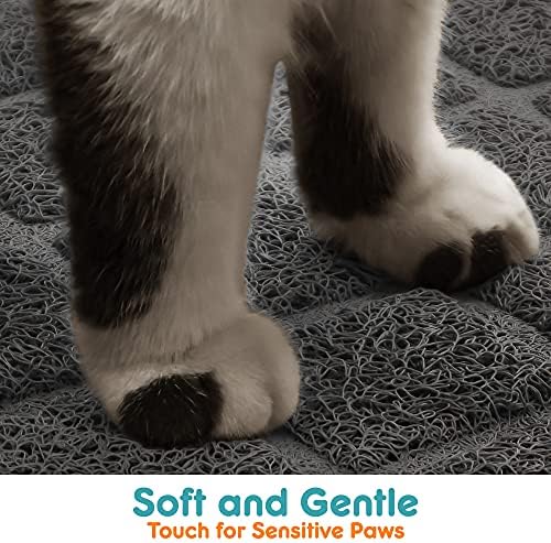 Conlun PVC Cat Litter Mat 24x15 Inch Grey, Less Waste Cat Litter Box Mat - Image 4