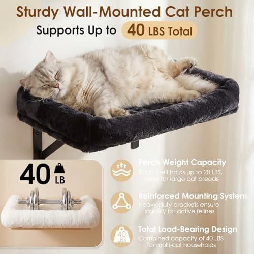 5-in-1 Cat Wall Shelves for Large Cats, Floating Climber - Image 3