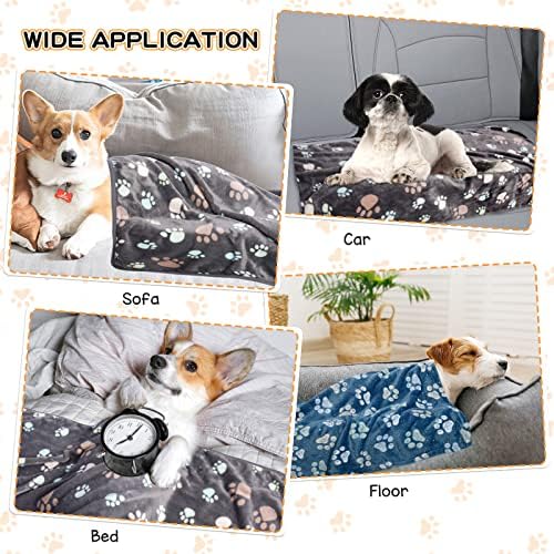 Rezutan Blanket for Large Dogs & Cats Soft Reversible Cute Paw 40"x31" - Image 6