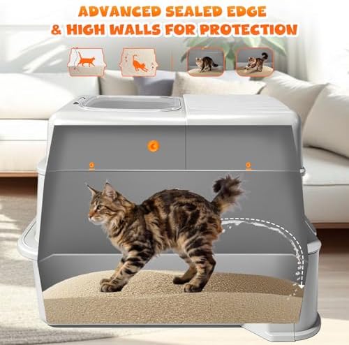 Homegroove Enclosed Stainless Steel Cat Litter Box - Image 3