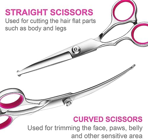 TINMARDA Dog Grooming Kit, Professional Stainless Steel Dog Grooming Scissors - Image 3
