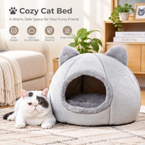 Cat Cave Beds for Indoor Cats, Cushion Bed Dog Pet Shelter House - Image 2