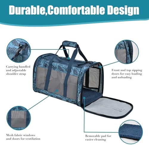 Soft-Sided Kennel Pet Carrier, Airline Approved Travel Handbag - Image 2