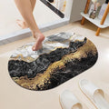 Black White Gray Gold Marble Super Absorbent Quick-Drying Bathroom Mat Rug by ZHUZHISHAN