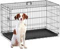 FDW | 42" Foldable Metal Dog Crate | Dark Black | Cage by FDW