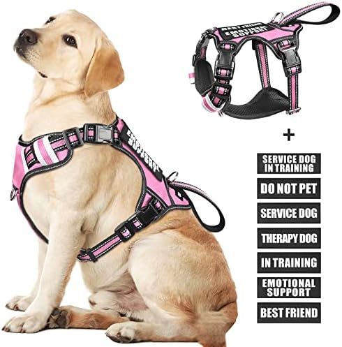 WINSEE Large Pink Service Dog Harness by WINSEE