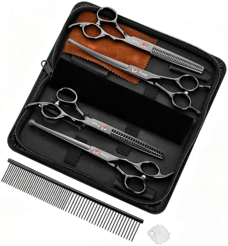 Fcysy 8-Piece Dog Grooming Scissors Set, 7 Inch Rounded Tip Pet Shears Kit - Image 2