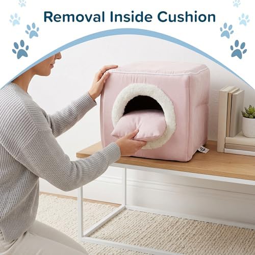 Cat House - Indoor Bed with Removable Foam Cushion - Cat Cave - Image 4