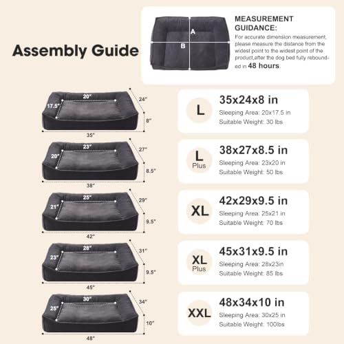 FURTIME XXL Orthopedic Dog Beds Large Sized Dog, Extra Thick Dog Couch 45" - Image 4