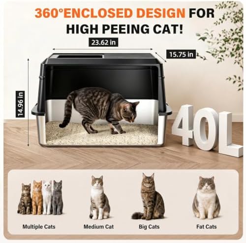 Removable Stainless Steel Cat Litter Box - Image 4