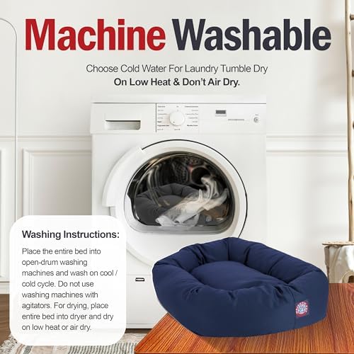 Majestic Pet 52 Inch Bagel Calming Dog Bed Washable – Cozy Soft Round Pet Bed - Image 4