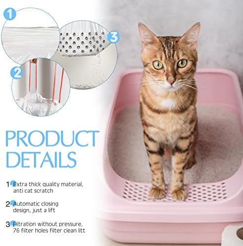 Jutom 56 Count Sifting Litter Box Liners, Cat Box Liners - Image 3