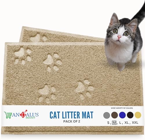 Andalus Medium Cat Litter Mat, Non-Slip & Easy to Clean Cat Litter Box Mat by AndalusBrand