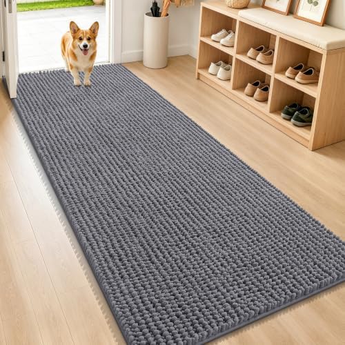 Smiry Dog Door Mat for Muddy Paws 70x24, Ultra Absorbent Chenille Doormat by Smiry