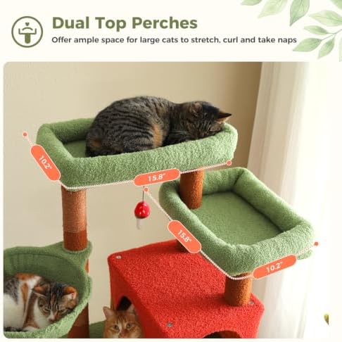69" Tall Cat Tree for Indoor Cats Large Adult - Image 4