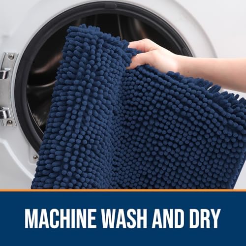 OLANLY Dog Door Mat for Muddy Paws 34x21, Super Absorbent Chenille Mud Mat - Image 5