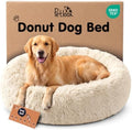 Calming Donut Dog Bed for Small Dogs, Round Dog Bed for Medium & Large Dogs by Petloox