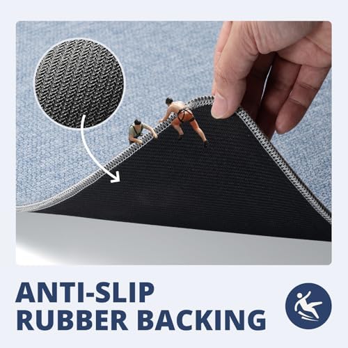 Bathroom Rugs Sets 2 Piece, Thin Bath Mat & U-Shaped Contour Toilet Rug - Image 4