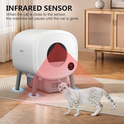 Cumrige Automatic Litter Box, Safety Sensor, App Control, 95L Large Capacity - Image 4