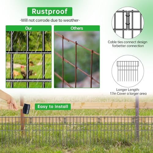 39.5ft X 13in Animal Barrier Fence, 28 Panels No Dig Fence - Image 5