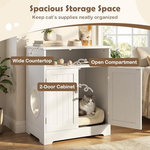 Tangkula Wooden Cat Litter Box Enclosure - Image 7