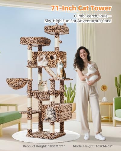 Taoqimiao Cat Tree, 71 in Extra Large Cat Tower - Image 7