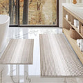 BSICPRO Bathroom Rugs Sets 2 Piece, Non Slip Boho Bath Mats, Light Taupe by BSICPRO