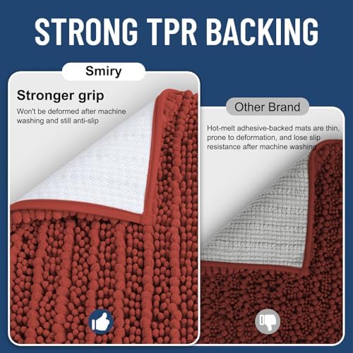 Smiry Bathroom Rugs 30X20, Extra Soft Rubber Backing Chenille Bath Mats - Image 3