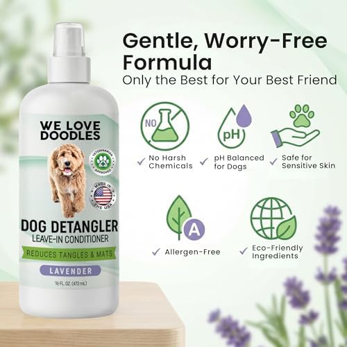 Small Slicker Brush & Lavender Detangler Spray Pack, Dog Grooming at Home - Image 3