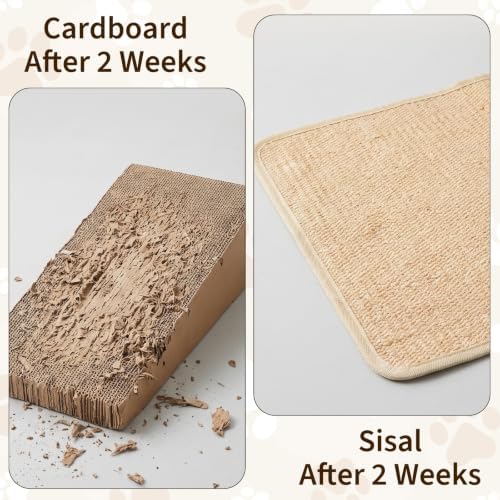3 Pack Cat Scratcher Mat, Natural Sisal Jute Pad, Furniture Protector - Image 5