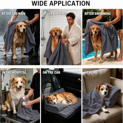 2 Pcs Microfiber Dog Towels for Drying Dogs Large, 55 X 27 Inch - Image 7