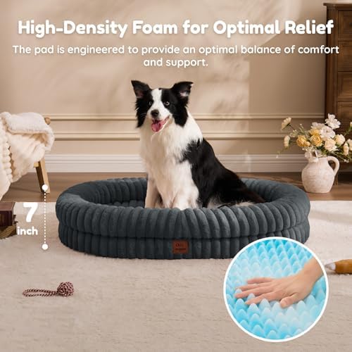 ChiXnuggle Orthopedic Dog Bed, Washable Cover, Faux Fur Bolster Pet Couch - Image 5
