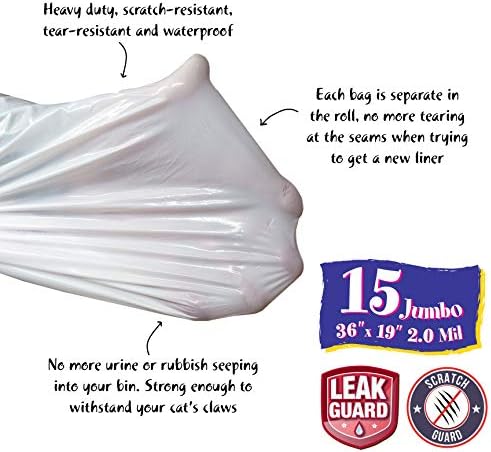 15 Count Fresh Kitty Litter Box Liners Super Thick, Easy Clean Up Jumbo - Image 2