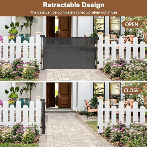 100" Wide Weatherproof Outdoor Retractable Baby Gates, Extra Wide Baby Gate - Image 4